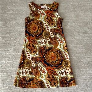 Jude Connally Orange and Blue Sheath Mini Dress